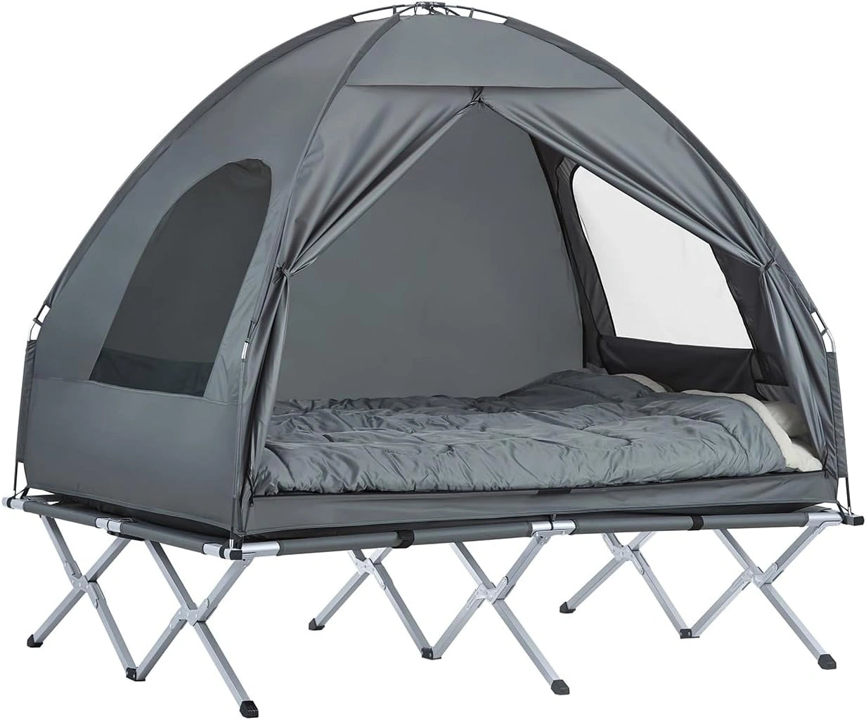 SoBuy Tente Igloo 1 Personne, Camping Extérieur Plage, 4 en 1 avec Sac de Transport