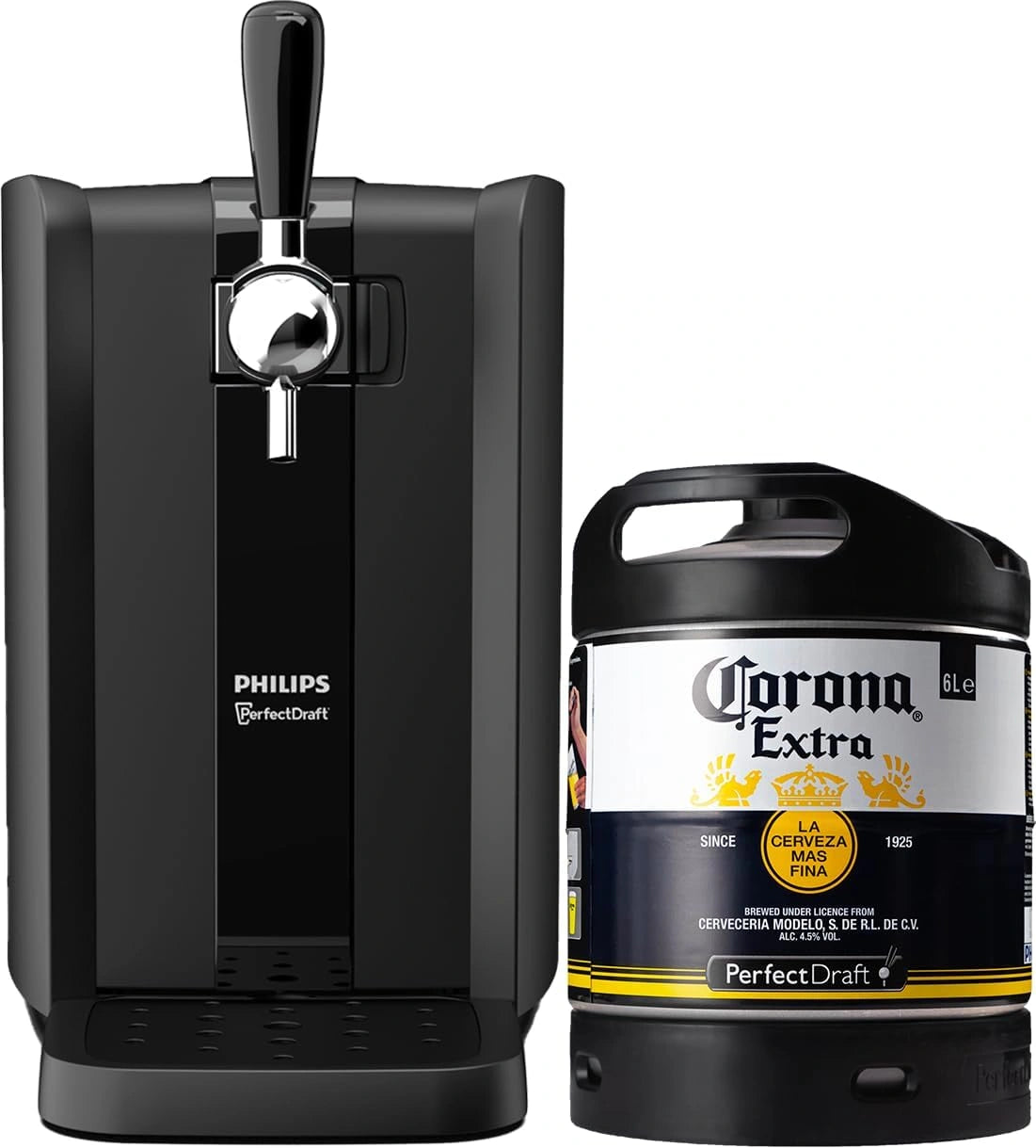 Tireuse à Bière PerfectDraft Black avec Fût Corona 6L - Machine à Pression Domestique - Refroidissement 3°C - Fraîcheur 30 Jours - Cadeau pour Amateurs de Bière