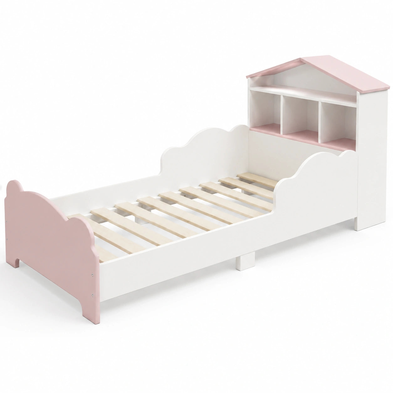 lit-enfant-70x140-cm-avec-etagere-et-barrieres-de-securite-motif-ours-blancrose-vgtlom7037yr