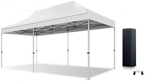 Tente Pliante Professionnelle 3x6m en Aluminium Blanc avec Toit Résistant