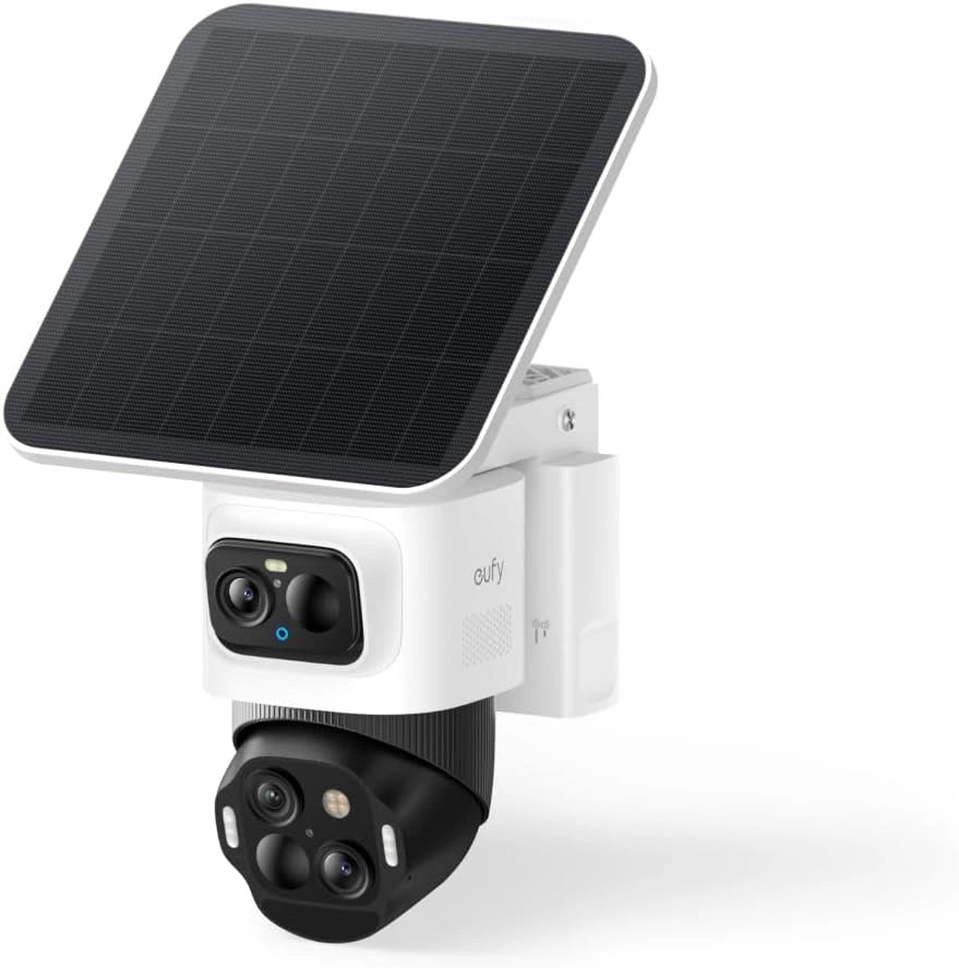 Caméra de Sécurité EufyCam S4 Solaire Extérieure, PTZ 360° avec Objectif Triple, 4K UHD, Suivi Automatique et Zoom Hybride 8x