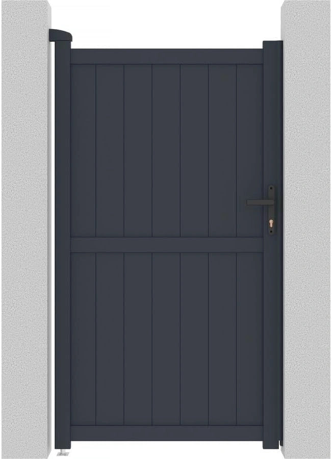 Portail de jardin en aluminium Maurice, gris, 101,2 x 180,9 cm