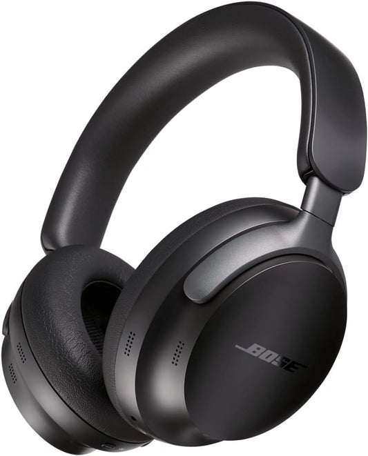 Casque Bose QuietComfort Ultra, Audio spatial sans fil avec réduction de bruit, Bluetooth, Micro intégré, Autonomie 24 heures, Noir
