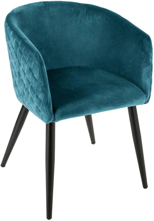 Fauteuil Velours Bleu Canard Marlo par Atmosphera