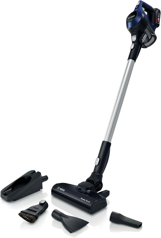 Aspirateur Balai Sans Fil Bosch Unlimited 6 - Autonomie 30 min, Brosse Motorisée, Batterie Universelle, Accessoires Inclus, Bleu