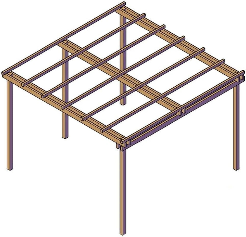 Pergola en bois de pin traitée 240x240 cm personnalisable pour jardin
