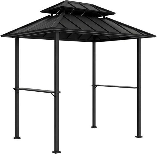 Abri Barbecue Outsunny avec Double-Toit et Cadre en Métal 244x184x258cm