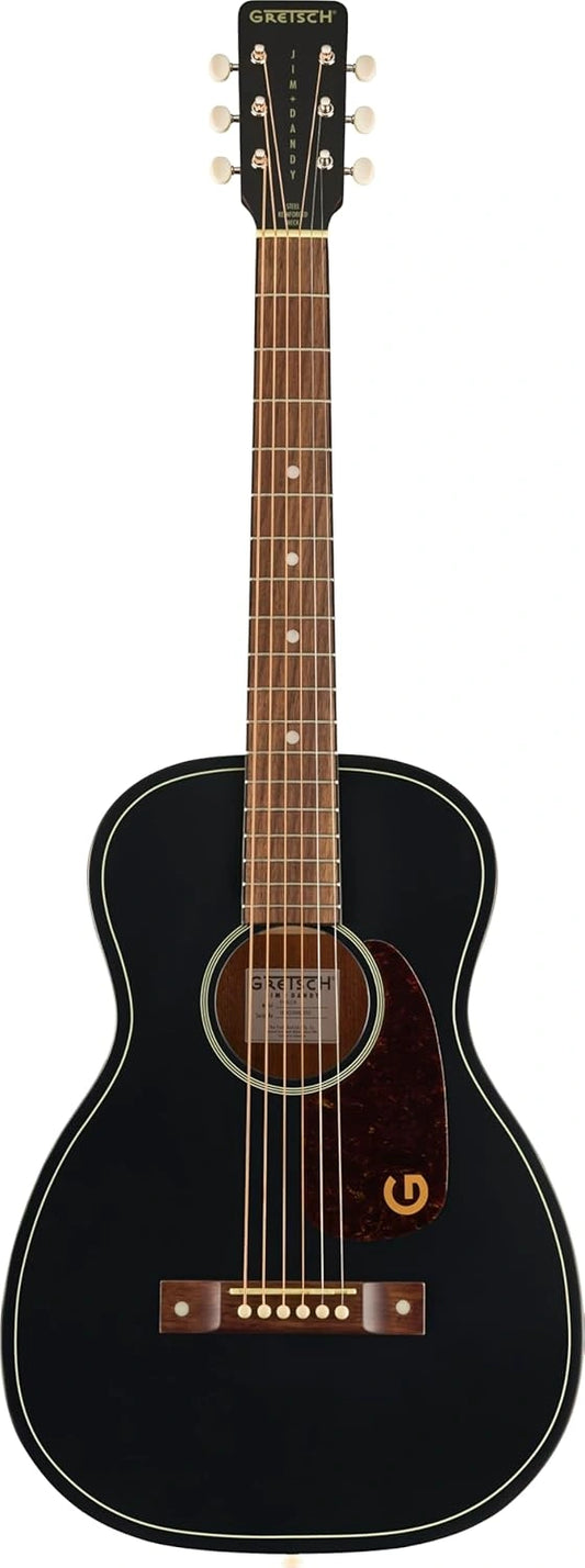 Guitare Acoustique Parlor Gretsch Jim Dandy Deltoluxe, Touche Noyer, Pickguard Écaille, Noir