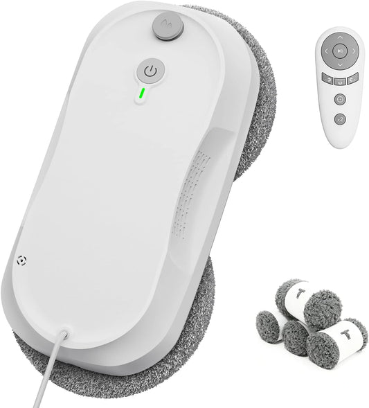 Robot laveur de vitres KKI, nettoyage intelligent avec pulvérisation automatique et détection de bords, puissance 3 200 Pa, télécommande incluse