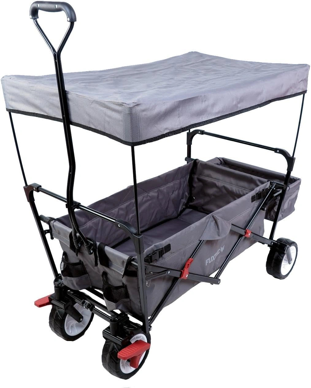 Chariot Pliable Fuxtec Gris 75kg pour Enfants et Loisirs