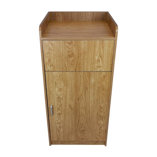 Conteneur à Déchets en Bois d'Érable pour Restaurant, 100 L, avec Autocollants