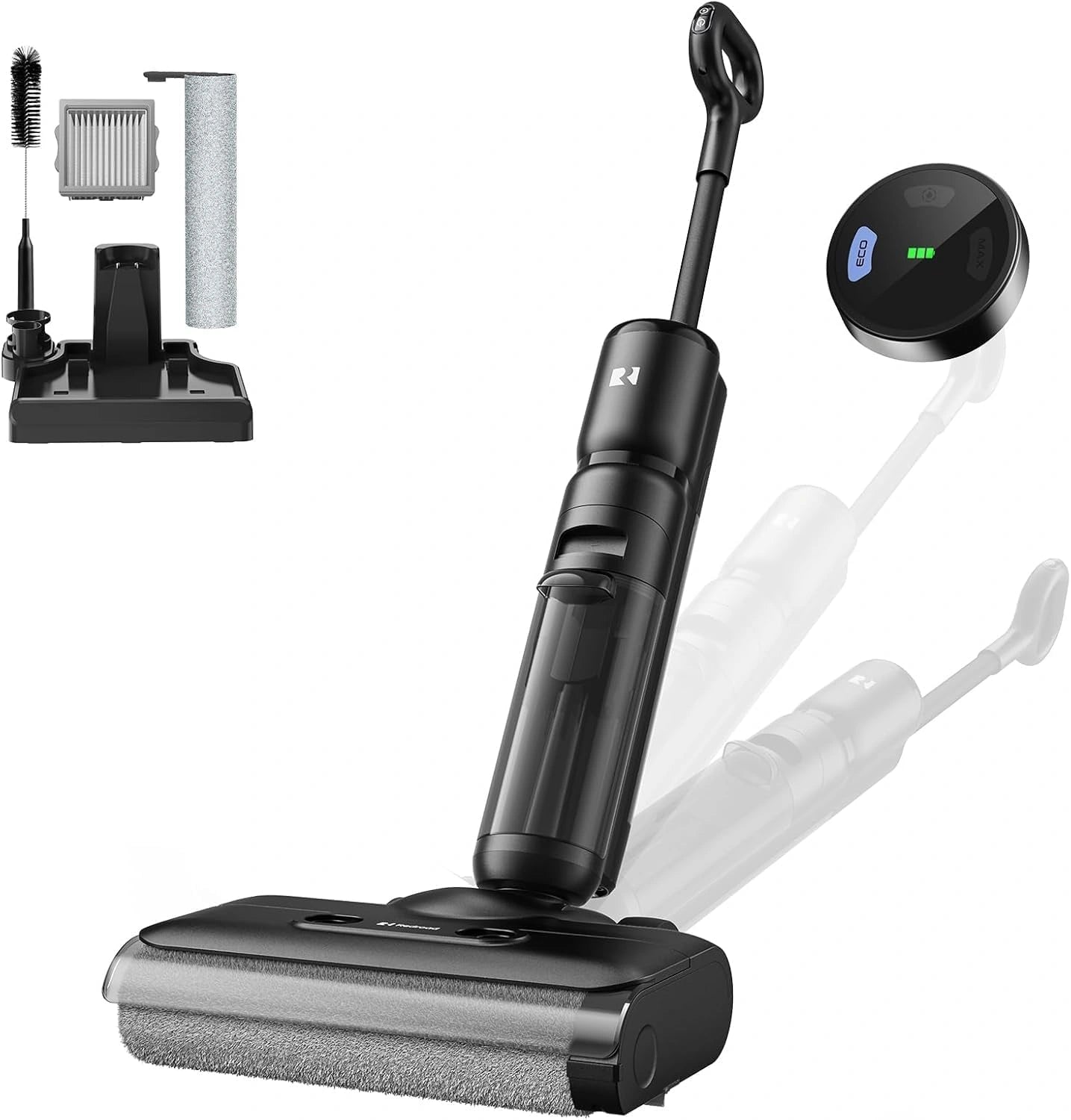 Aspirateur Laveur Sans Fil H13, Puissance 23 000 Pa, Autonomie 75 min, Technologie 2-en-1 AI SmoothDrive, Brosse Auto-Nettoyante Anti-Enchevêtrement, Réservoir Double
