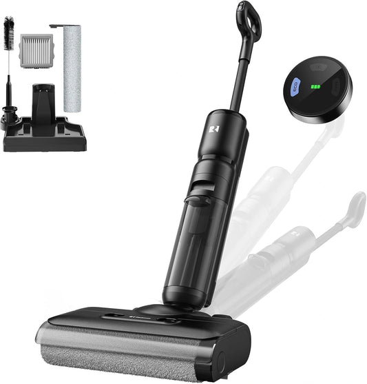 Aspirateur Laveur Sans Fil H13, Puissance 23 000 Pa, Autonomie 75 min, Technologie 2-en-1 AI SmoothDrive, Brosse Auto-Nettoyante Anti-Enchevêtrement, Réservoir Double