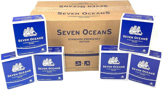 Rations de Survie Seven Oceans pour 2 Mois, Biscuits Longue Conservation 24 x 500 g