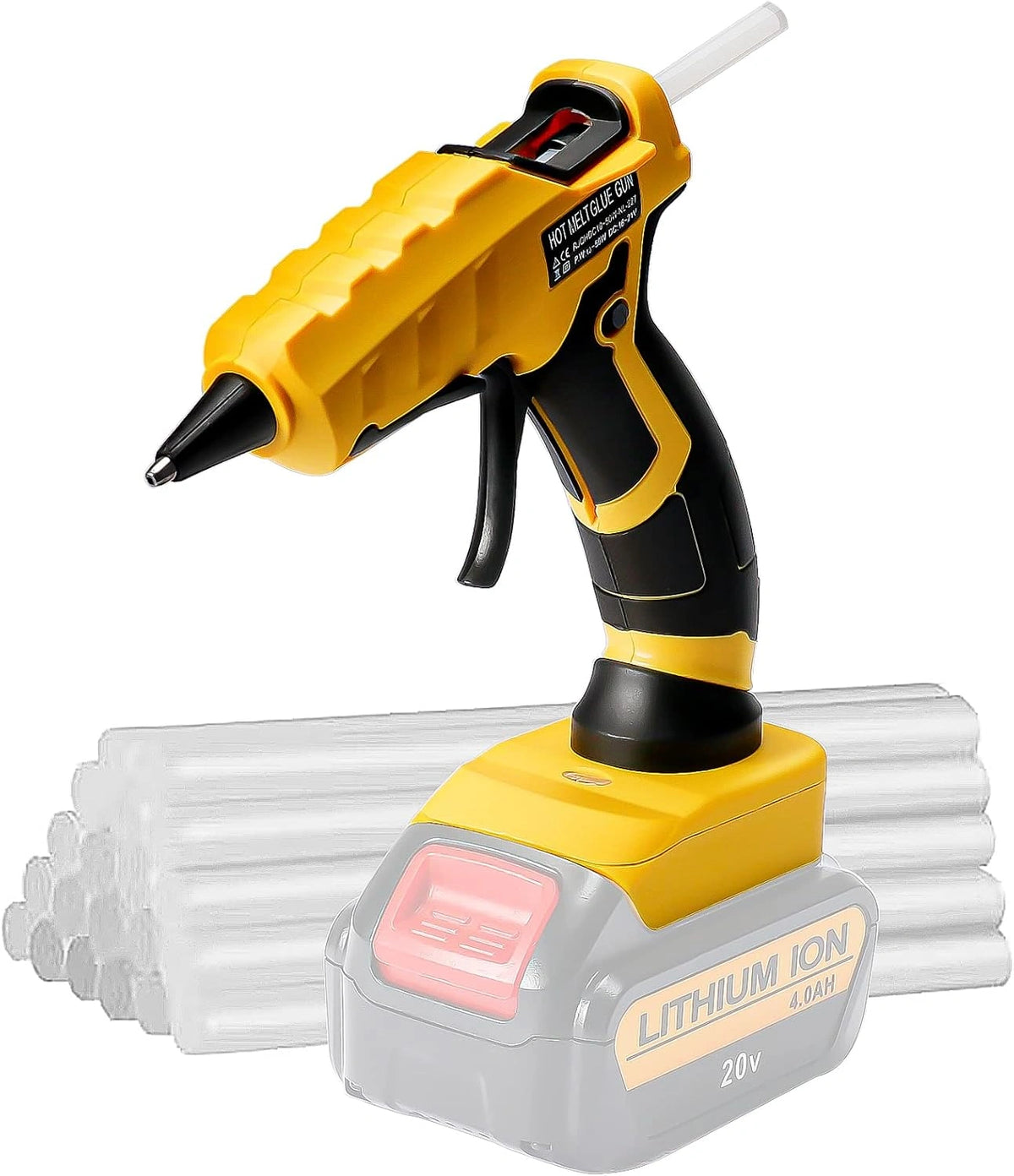 Pistolet à colle rapide sans fil Dewalt 18V/20V Li-Ion avec 30 bâtons