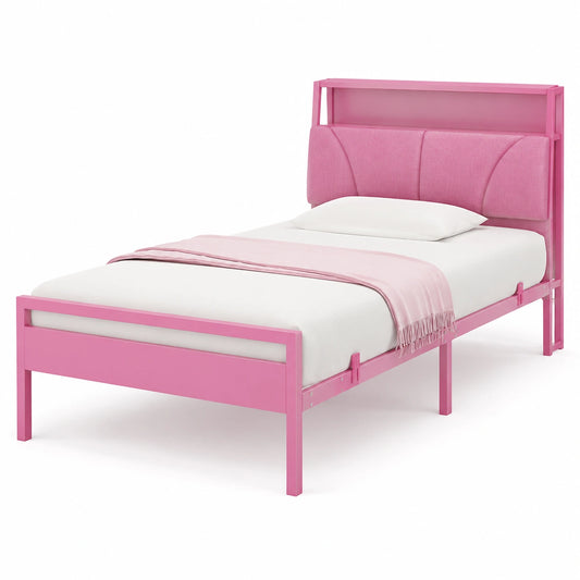 lit-enfant-avec-led-et-ports-usb-90x190-cm-facile-a-assembler-rose-wpgdjy7021qx