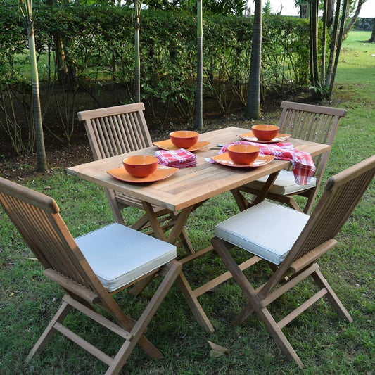 Ensemble de Jardin en Teck Massif pour 4 Personnes - Makassar