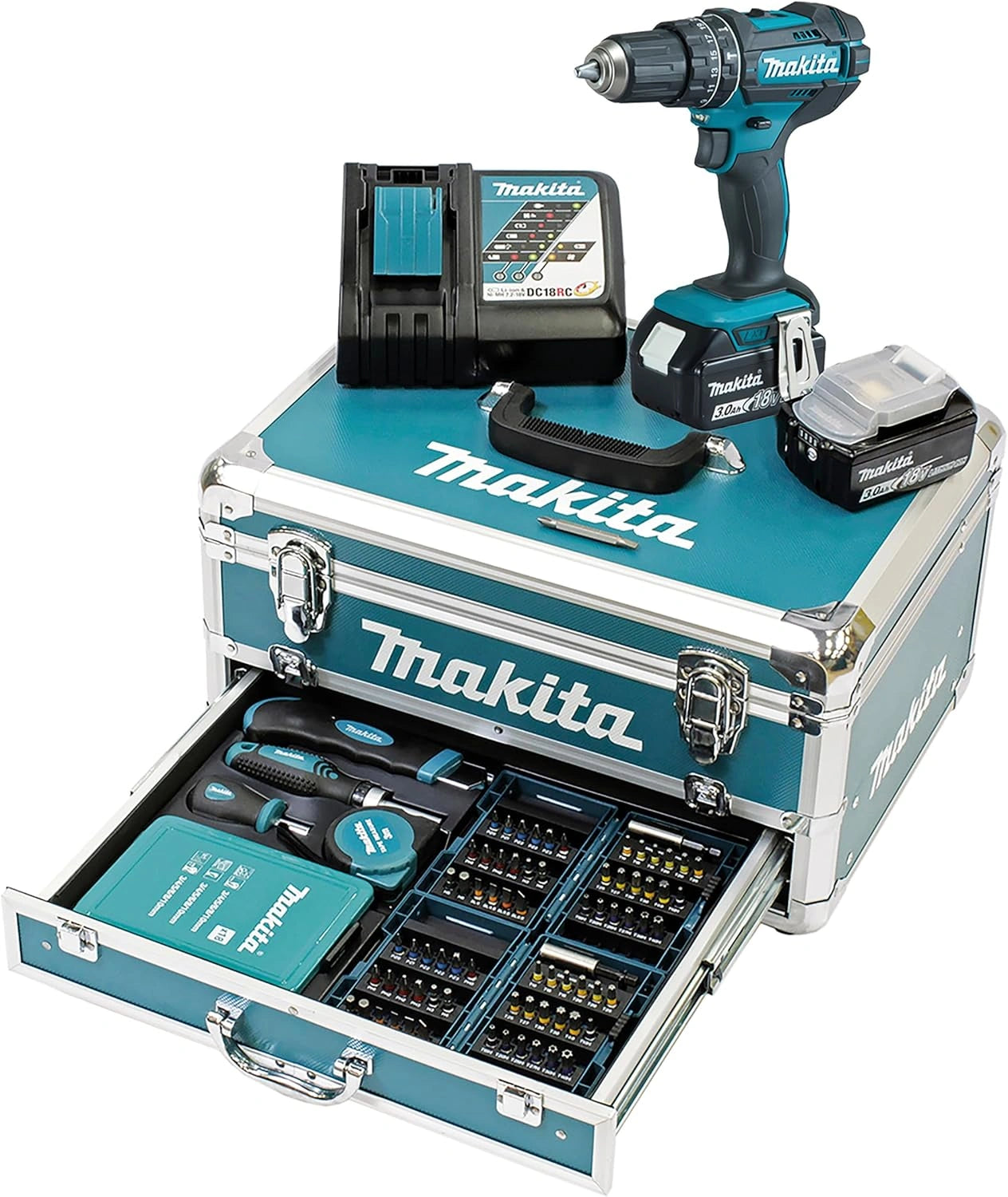 Perceuse à percussion sans fil 18V avec kit d'accessoires - MAKITA