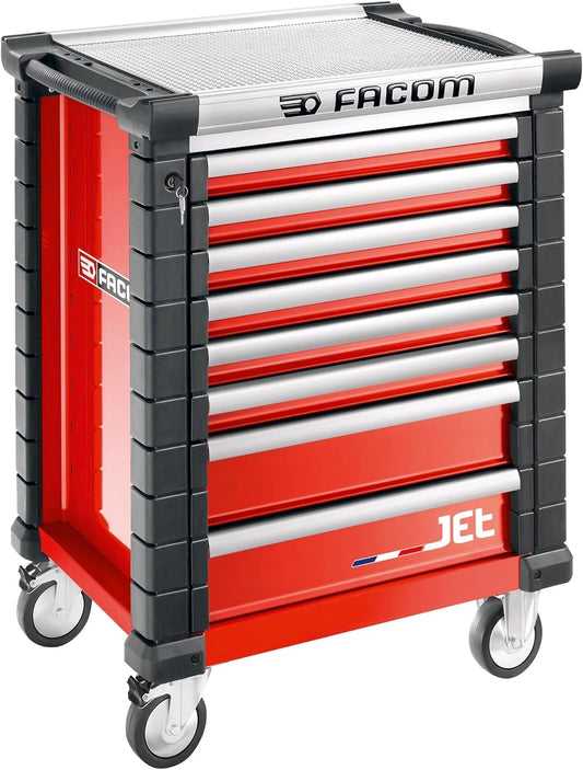 Chariot à Outils Facom, 8 Tiroirs, Capacité de 24 Modules, Plan XL, Verrouillage Centralisé