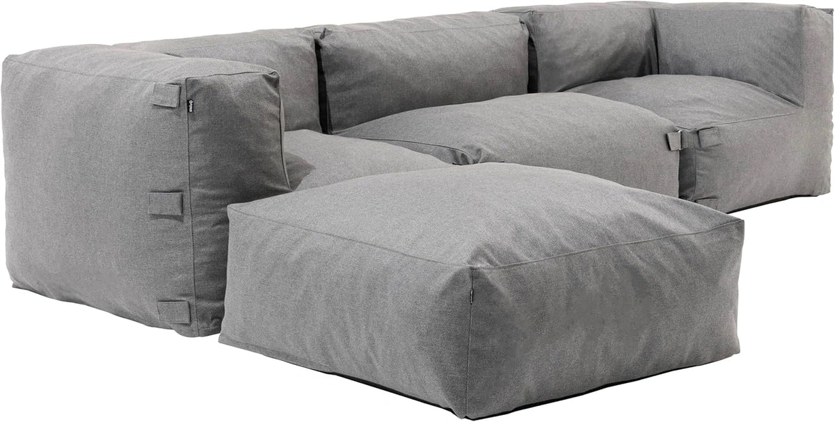 Canapé d'angle modulable de jardin 4 places en gris - Oviala Mixi