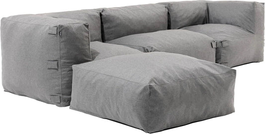 Canapé d'angle modulable de jardin 4 places en gris - Oviala Mixi