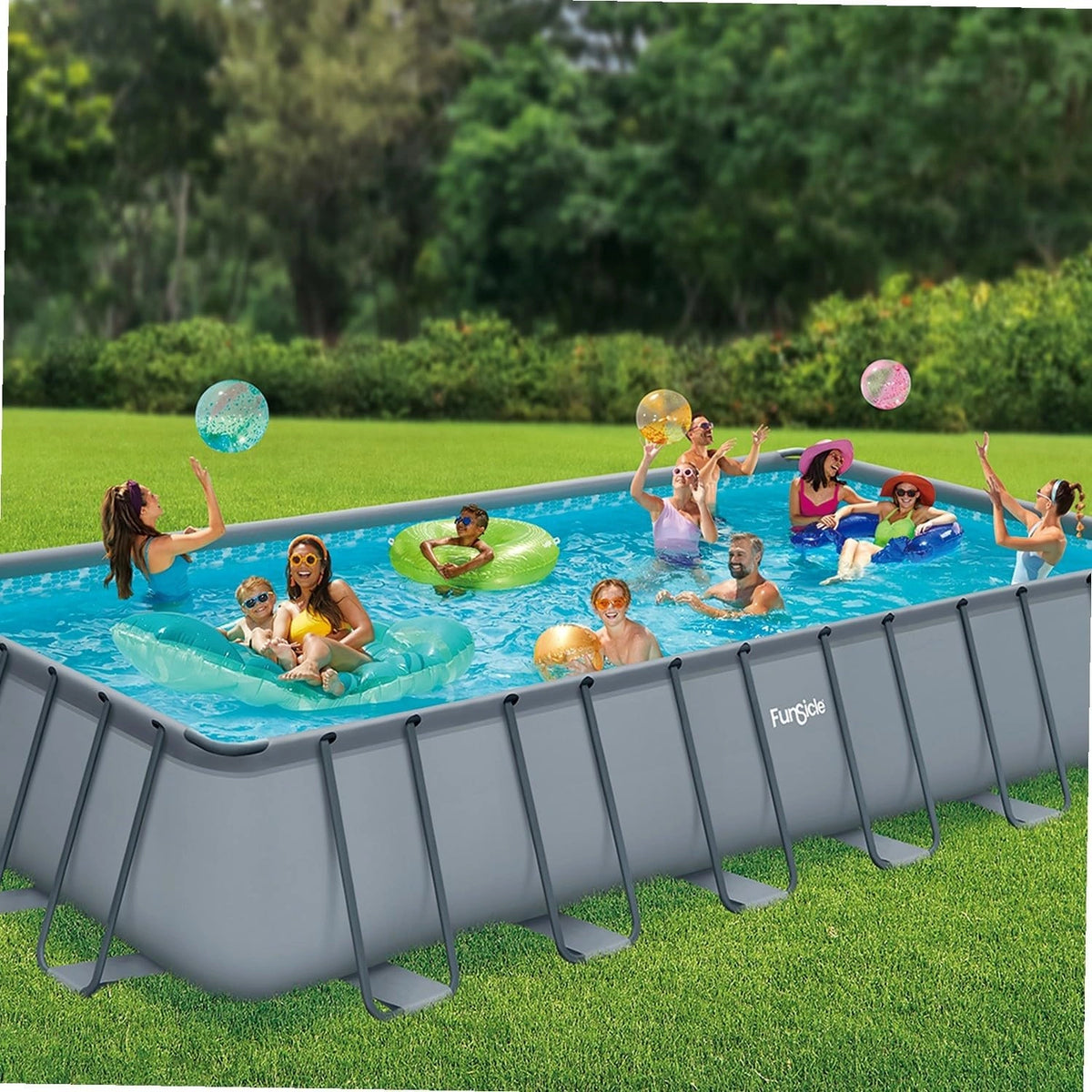 Piscine Tubulaire Funsicle Oasis 7,32x3,66x1,32m - Structure Grise